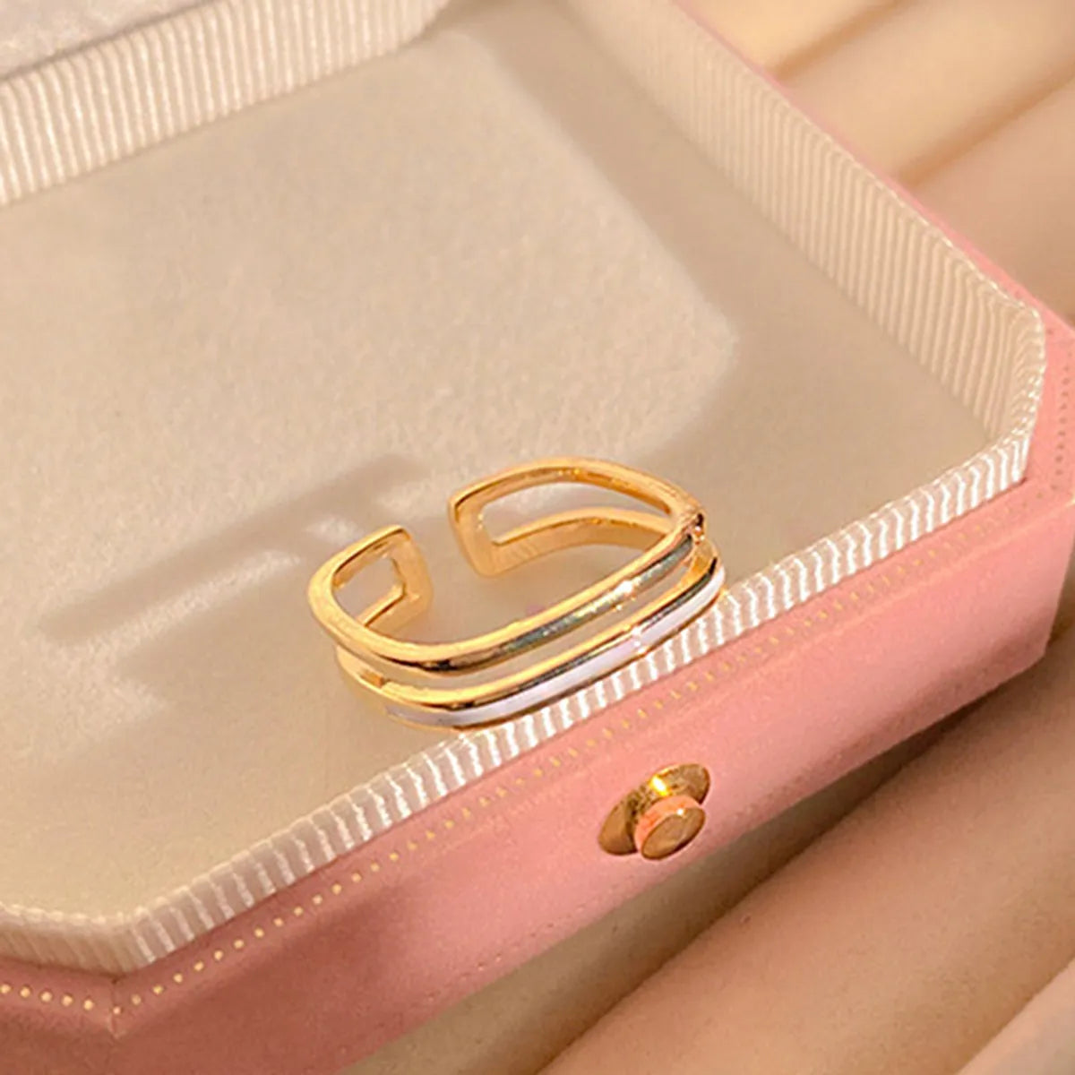 Ladies rose gold rings with diamonds-Wholesale Simple Style Square Stainless Steel Open Ring