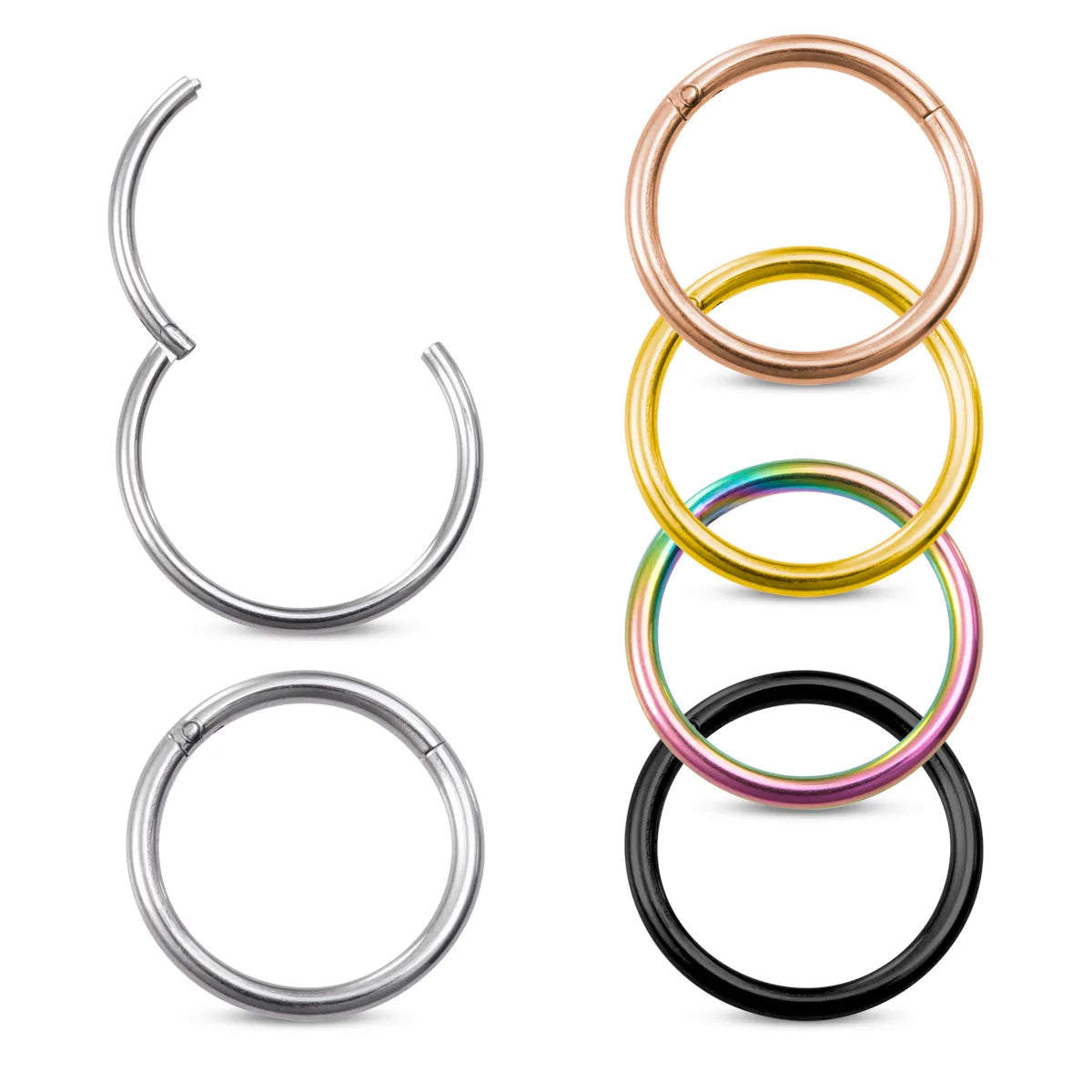 Ladies custom-made rings-Simple Style Round Stainless Steel Plating Nose Ring