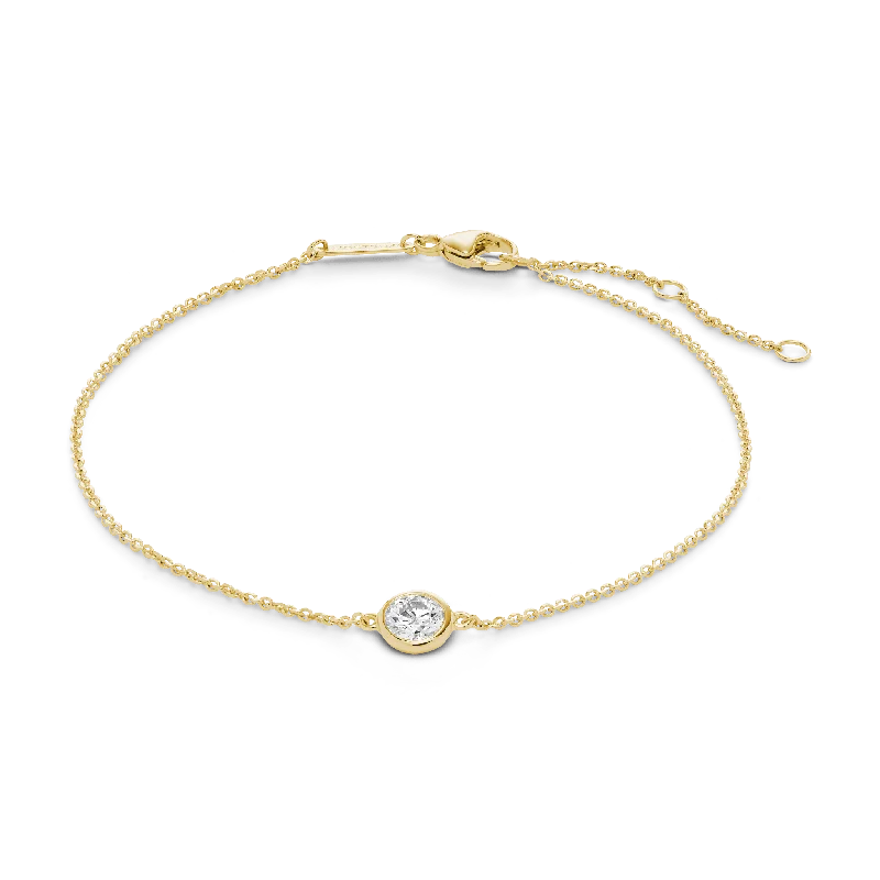 Ladies gemstone bracelets-The Bezel Solitaire Bracelet