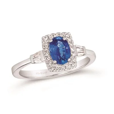 Ladies diamond rings-Vanilla Gold Cornflower Sapphire Le Vian Ring