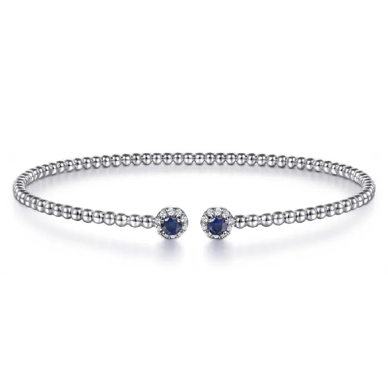 Ladies diamond bracelet sets-Sapphire and Diamond Bujukan Bracelet