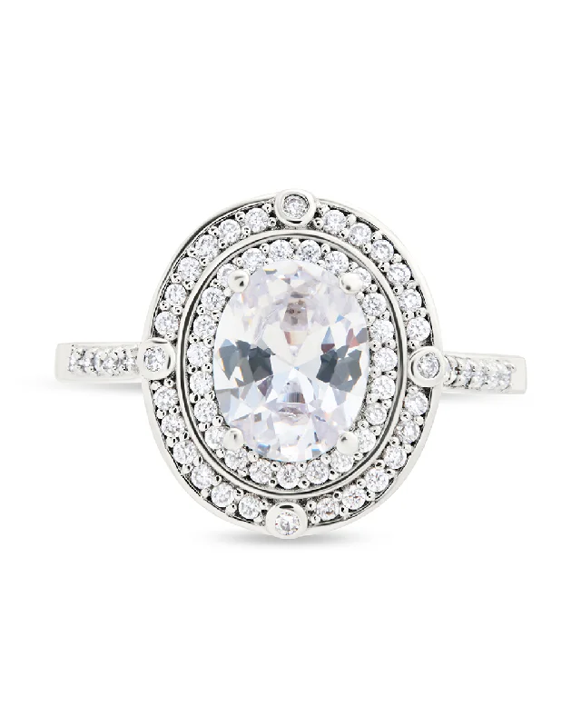 Ladies opal rings-Sterling Silver Cohen CZ Ring