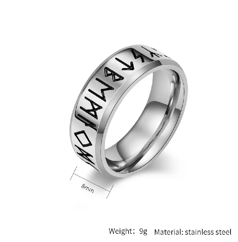 Ladies fashion statement rings-1 Piece Simple Style Symbol Titanium Steel Polishing Rings