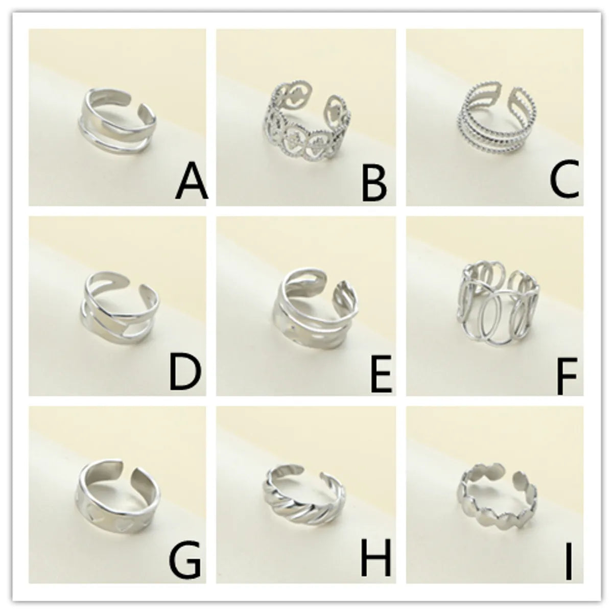 Ladies modern rings-Titanium Steel Casual Simple Style Geometric Open Rings