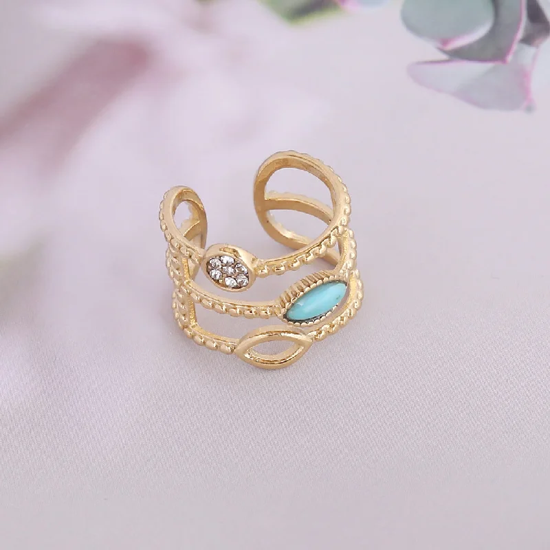 2. Hollow Turquoise Ring