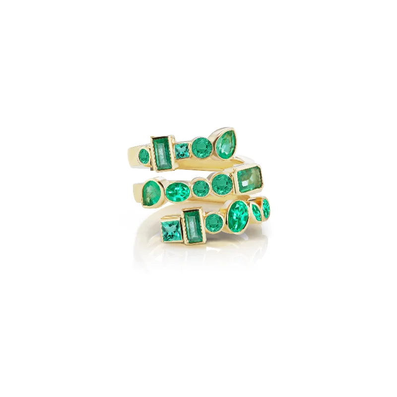 Ladies adjustable gemstone rings-Monroe Coil Ring