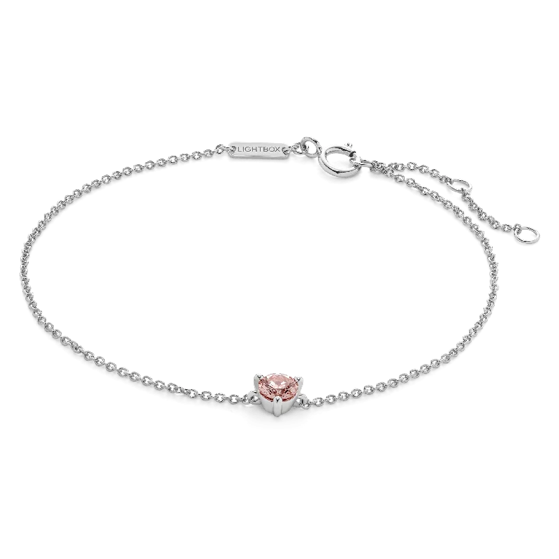 Ladies beaded bracelets-The Pink Mini Solitaire Bracelet