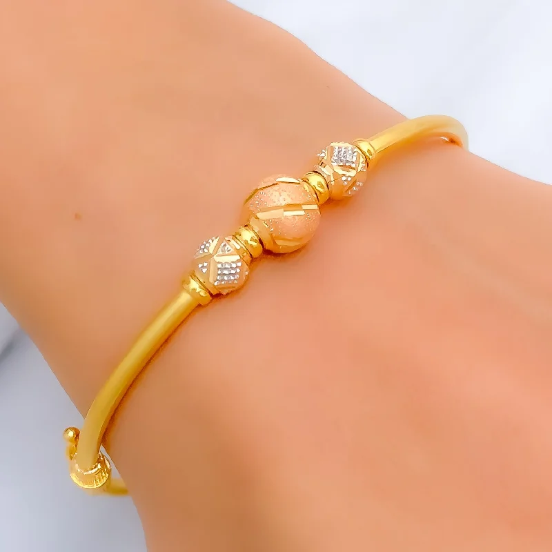 Ladies romantic bangles-Royal Lustrous 22k Gold Bangle Bracelet