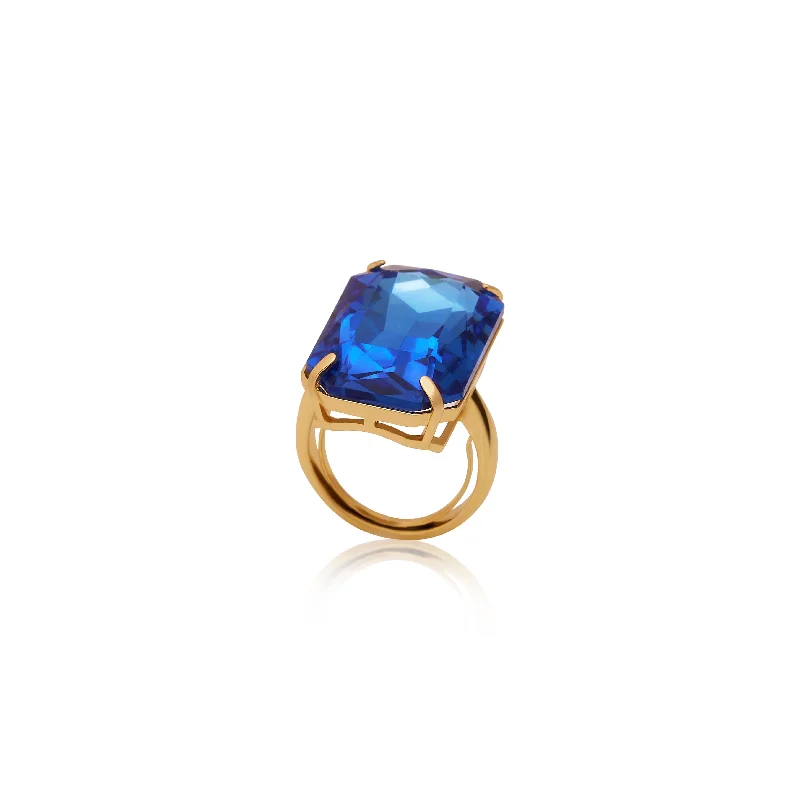 Ladies ruby and diamond rings-Sapphire Adjustable Ring