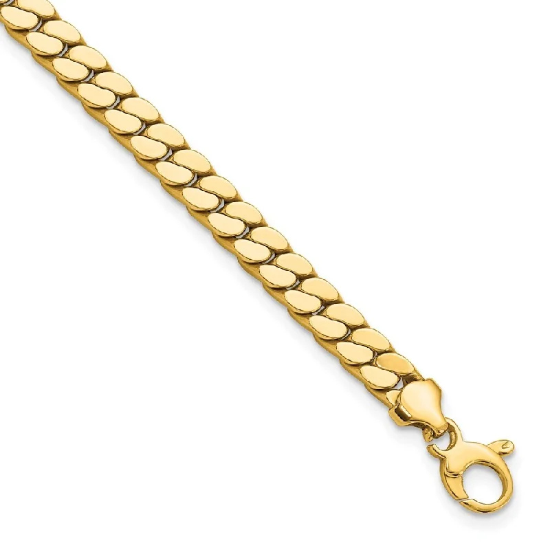 Ladies sapphire bracelets-14k Yellow Gold 5.75mm Men's Polished Fancy Link Bracelet, 8.5"