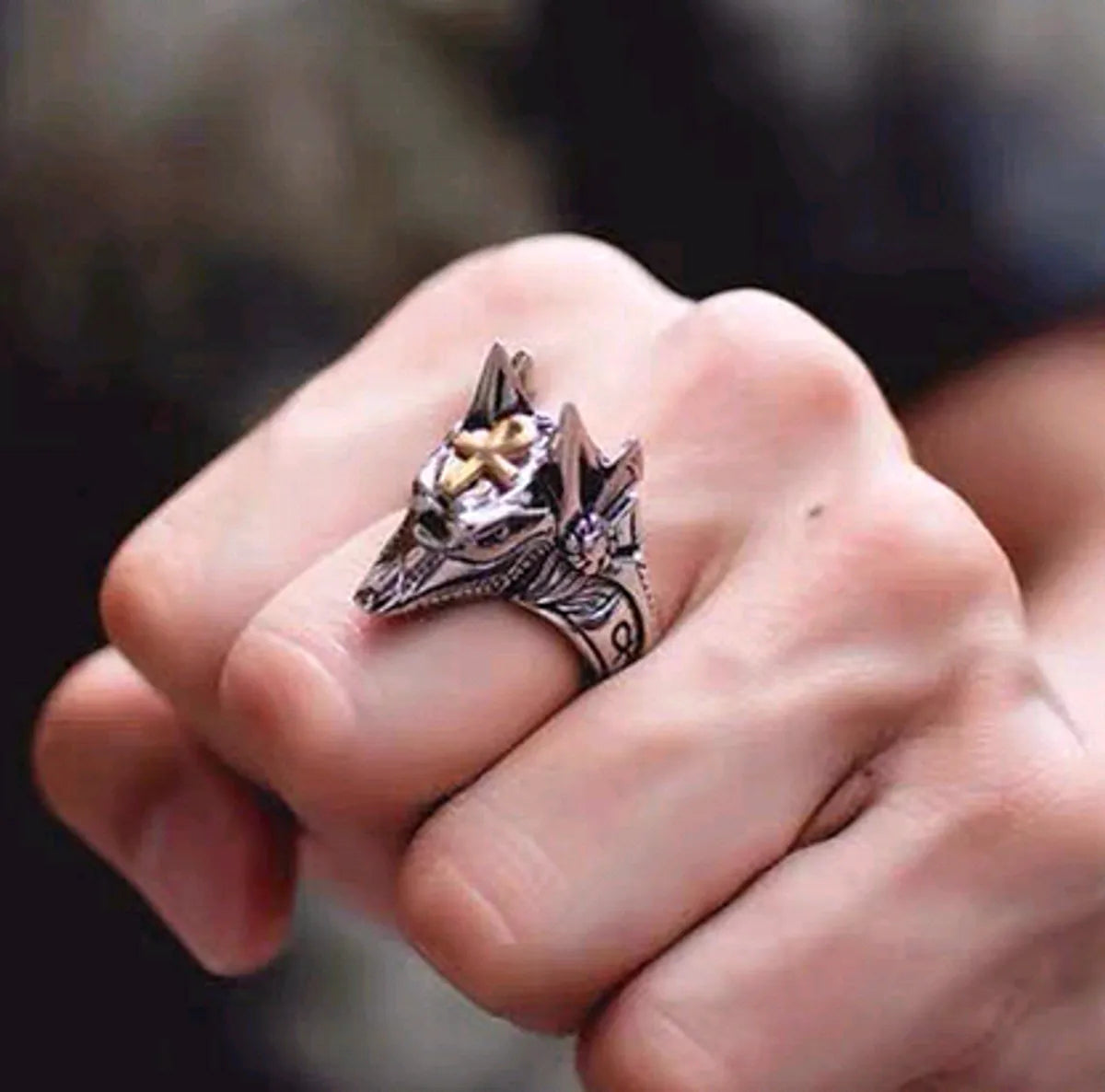 Ladies ruby rings-Wholesale Jewelry Retro Wolf Head Shape Ring Gooddiy