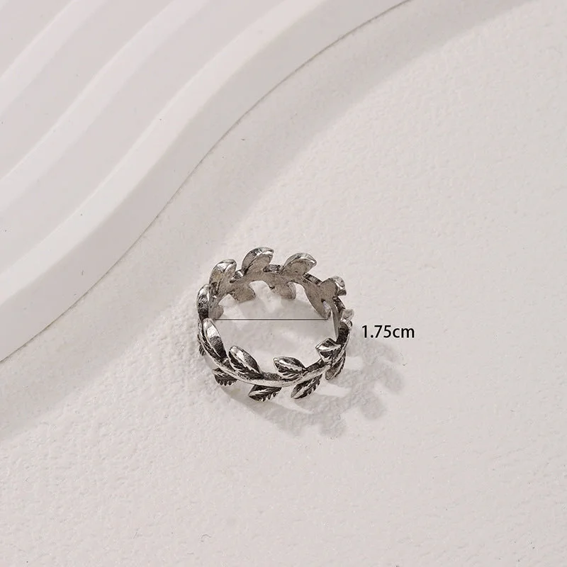 Antique Silver Leaves Ring