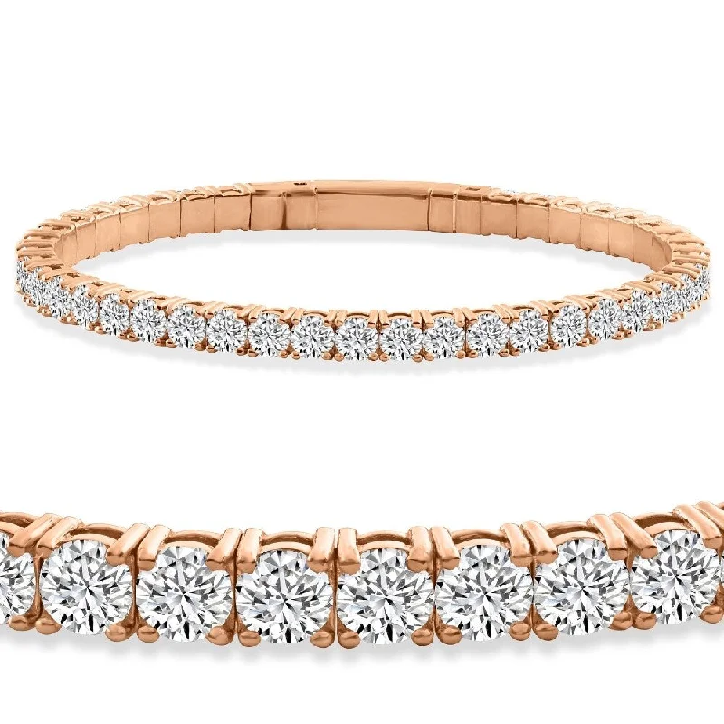 Ladies adjustable bangles-10Ct TW Diamond Flexible Tennis Bracelet Bangle Gold Lab Grown