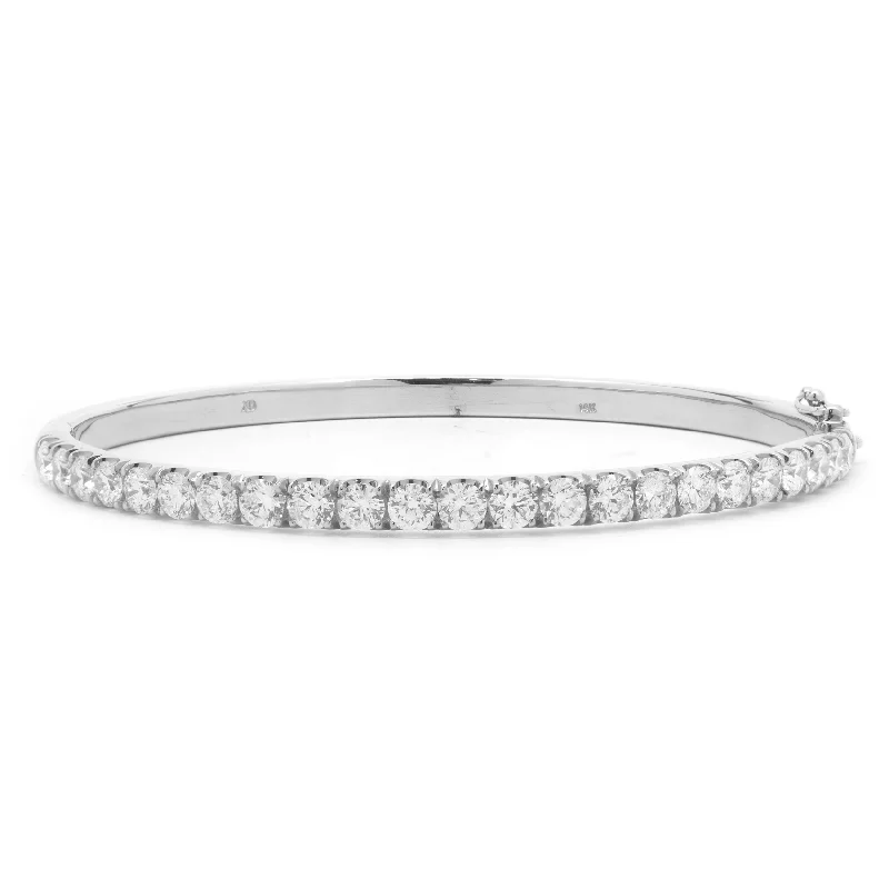 Ladies adjustable bracelets-18 Karat White Gold Diamond Bangle Bracelet