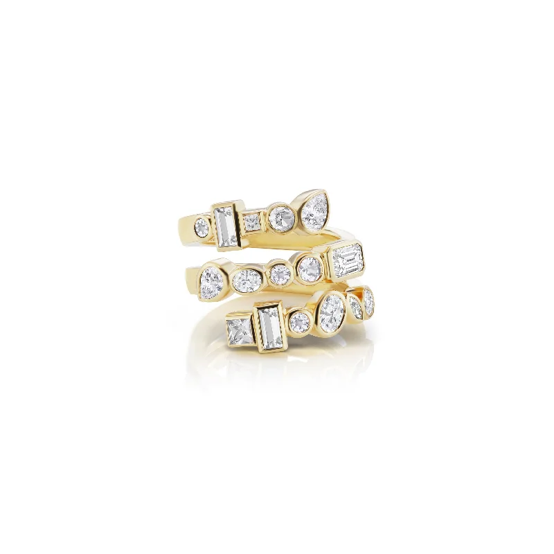 Ladies stackable wedding rings-Monroe Coil Ring