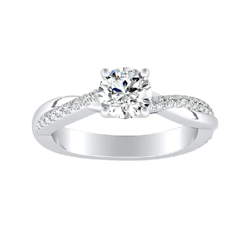 Ladies split-shank engagement rings-Auriya 14k Gold Contemporary Round Diamond Engagement Ring 5/8ctw (G-H, VS1-VS2)