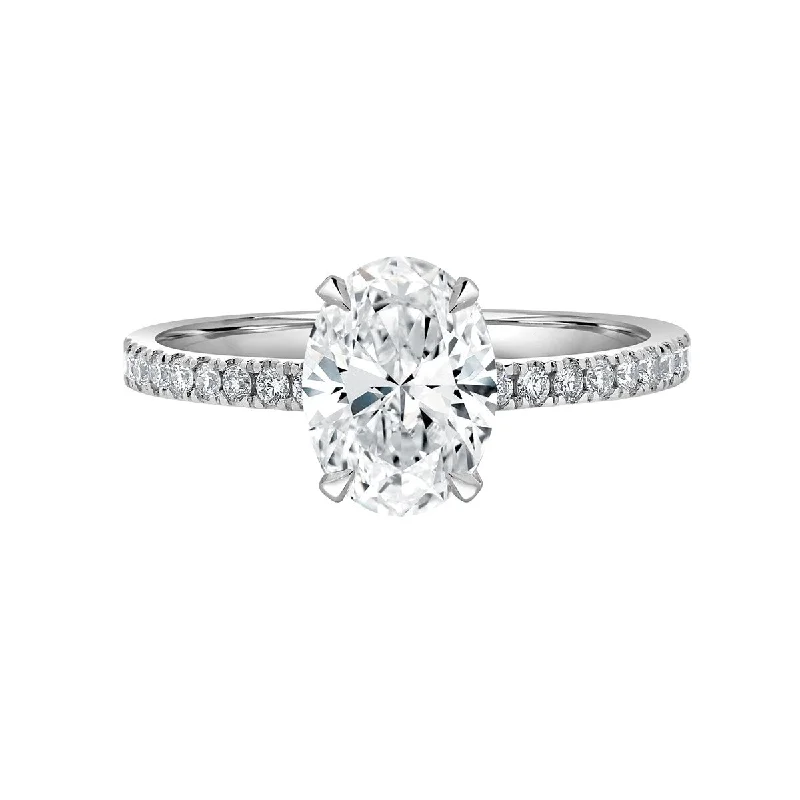 Ladies halo engagement rings-Auriya Lab Grown 1 1/3 ct Oval Cut with Hidden Halo Diamond Engagement Ring in 14k Gold (H-I, SI1-SI2)