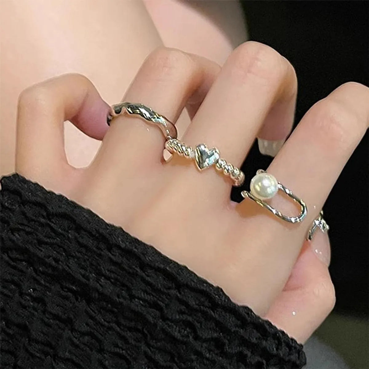 Ladies cushion-cut rings-Basic Solid Color Alloy Plating Women's Open Rings