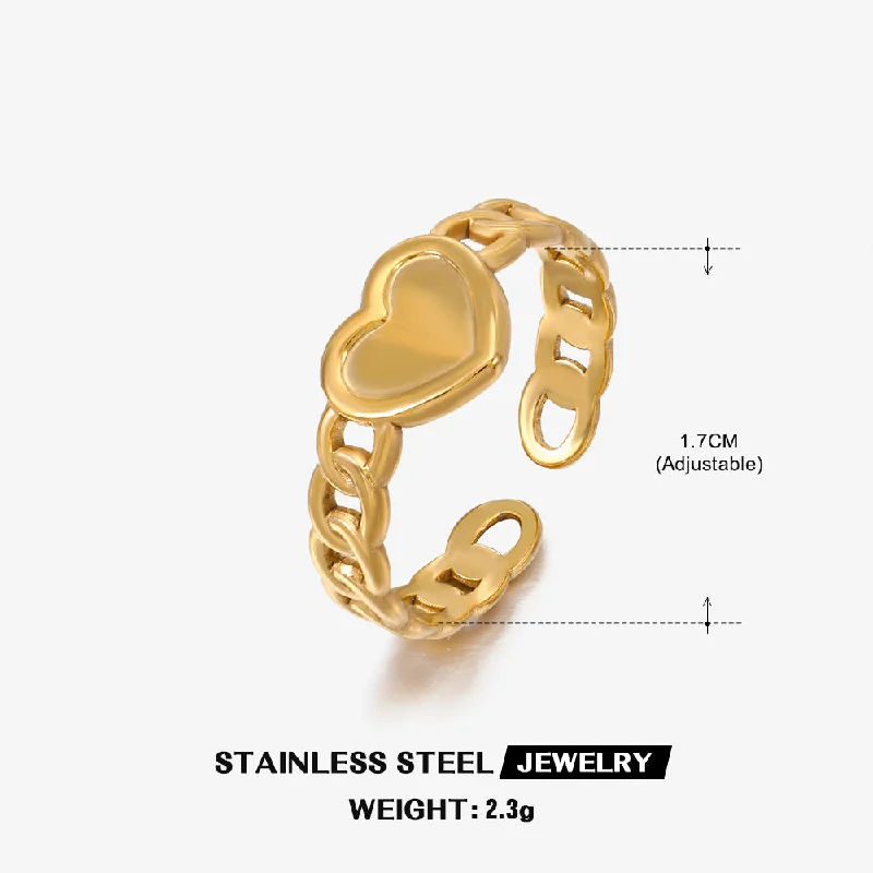 Golden Love Heart-Shaped Ring-ZN209G