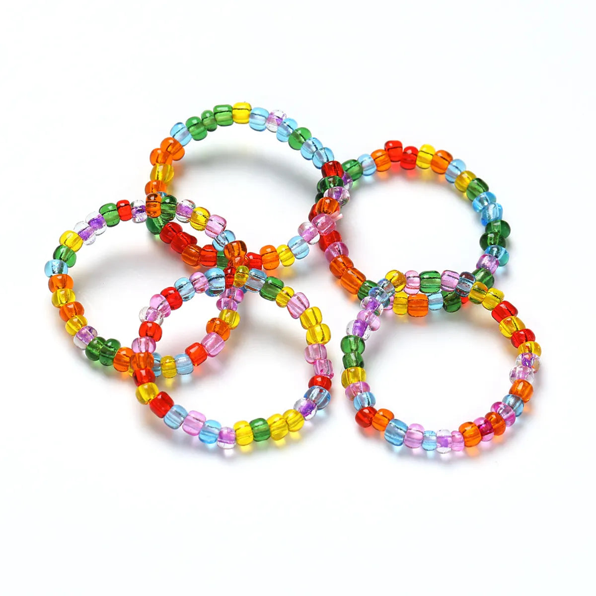 Ladies oval diamond rings-Creative Candy Color Rice Bead Ring Ring Beaded Colorful Rice Bead Ring Glass Rice Bead Ring