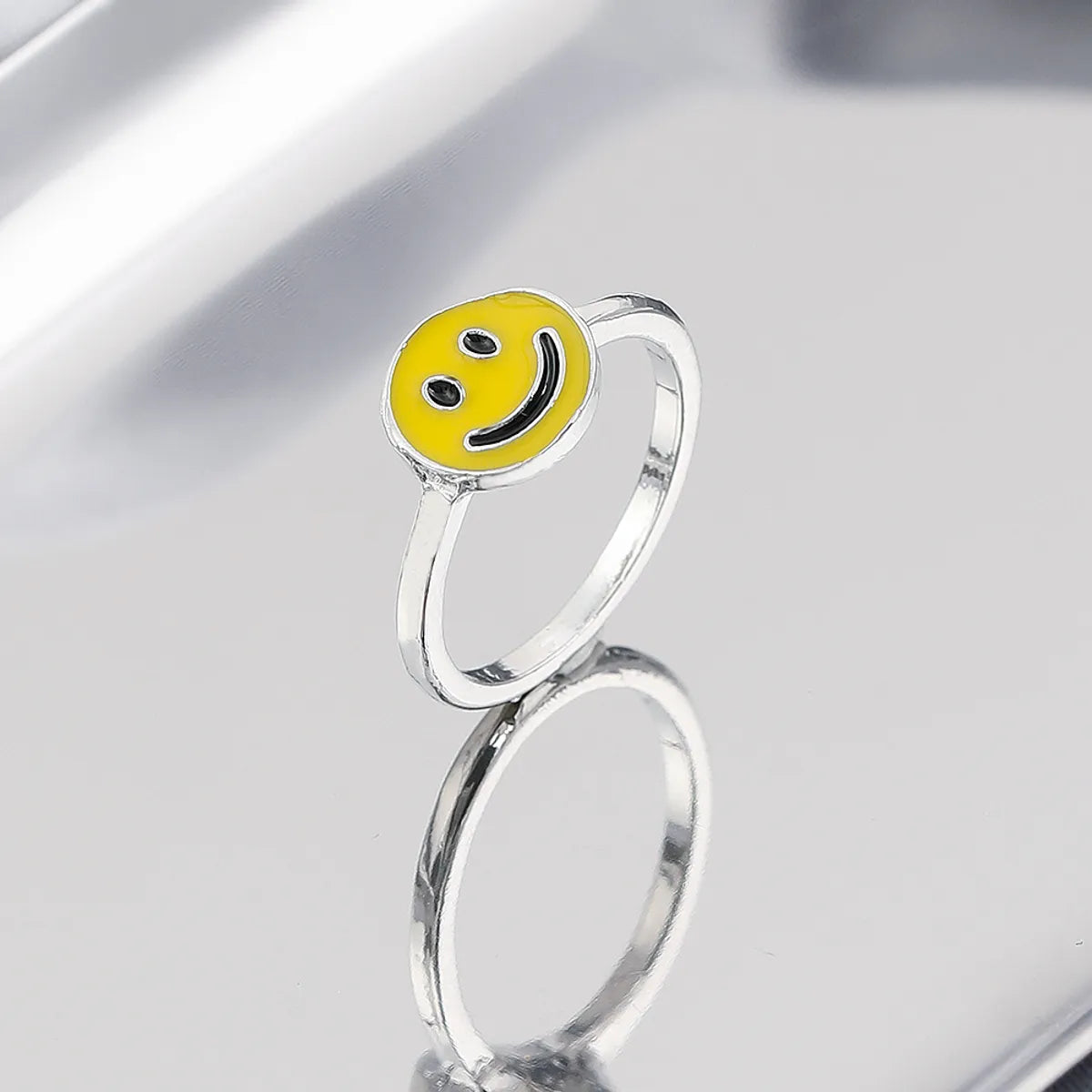 Ladies amethyst rings-Cute Sweet Simple Style Smiley Face Alloy Enamel Plating Alloy Women's Rings