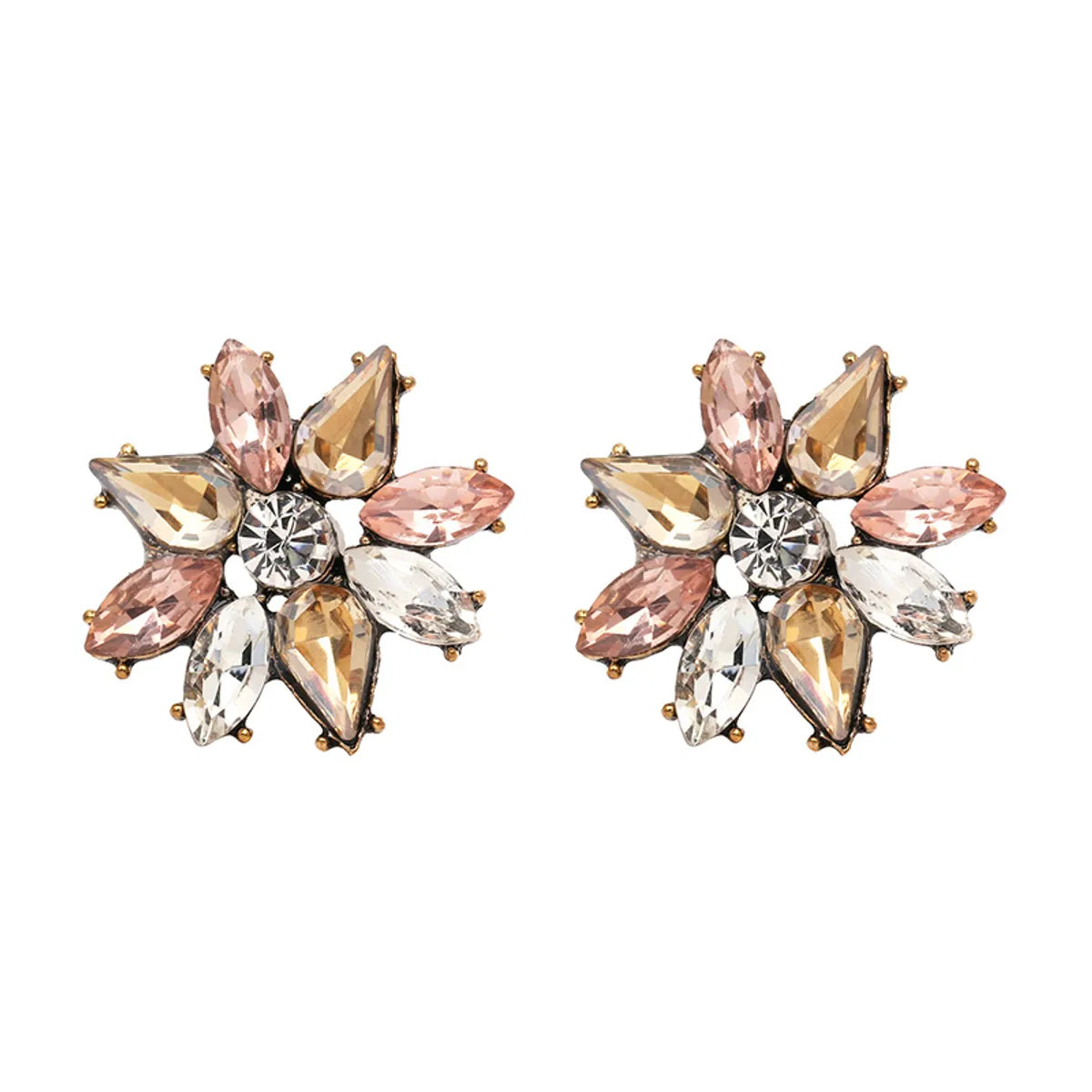 Ladies vintage wedding rings-Imitated Crystal&cz Korea Flowers Earring  (50981) Nhjj4911-50981