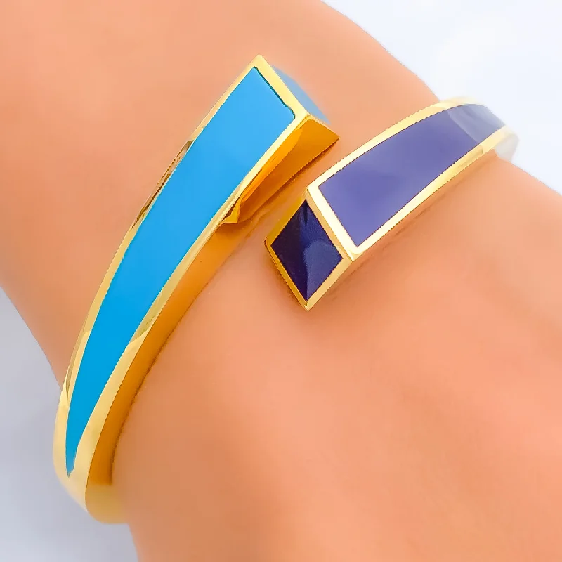 Ladies gold cuff bracelets-Stunning Artistic 21k Gold Bangle Bracelet