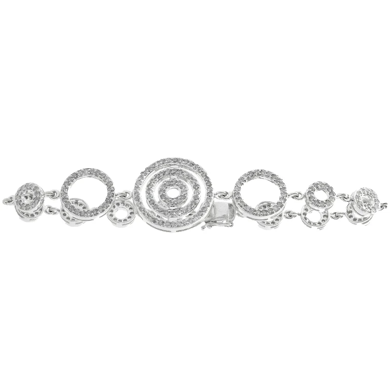 Ladies friendship bracelets-14 Karat White Gold Multi Circle Link Bracelet