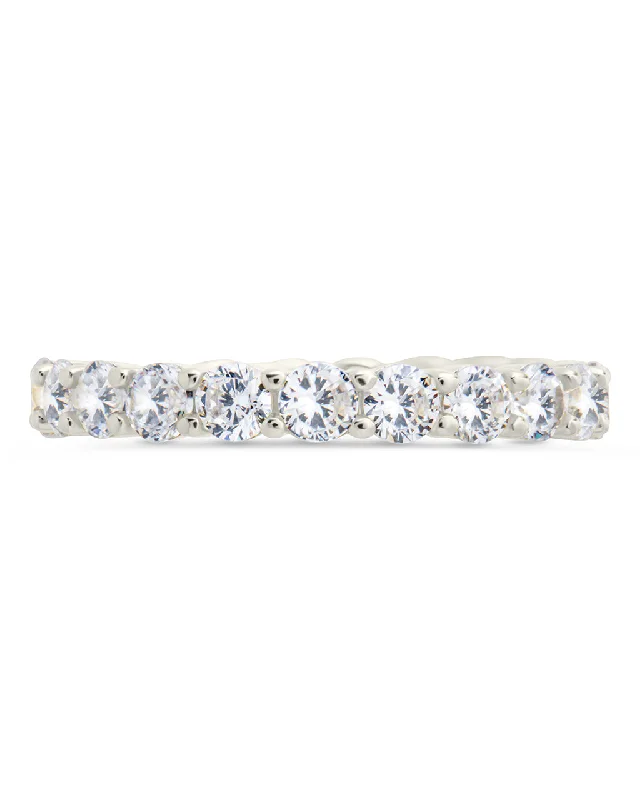 Ladies halo rings-Sterling Silver Gracie CZ Eternity Ring