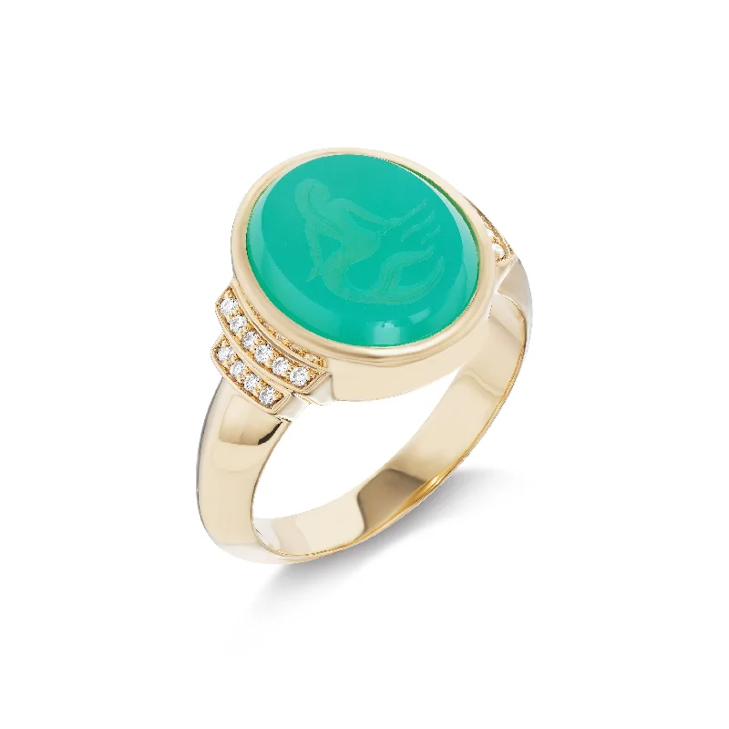 Ladies statement fashion rings-Sirena Signet Ring