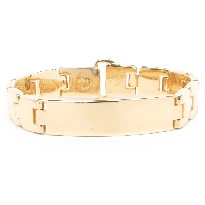 Ladies multi-colored bracelets-Gucci 18 Karat Yellow Gold ID Bracelet