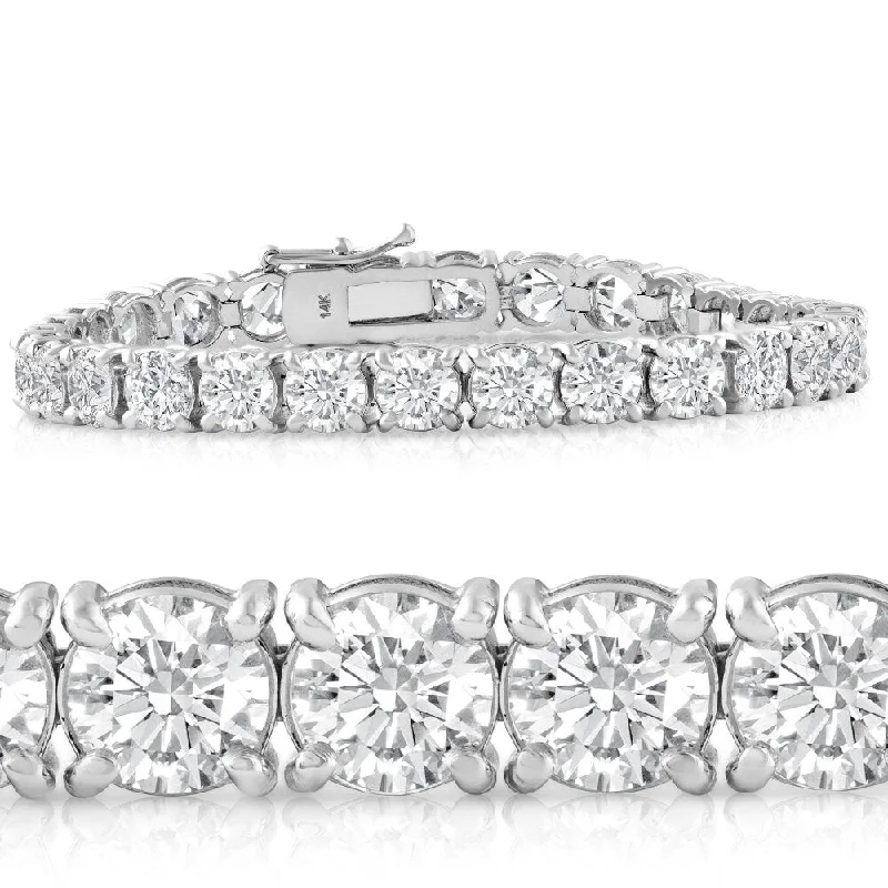 Ladies gemstone bracelets-20 Ct Lab Grown Diamond Tennis Bracelet White Gold 7"