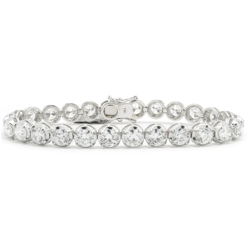 Ladies rubber bracelets-14 Karat White Gold Diamond Tennis Bracelet