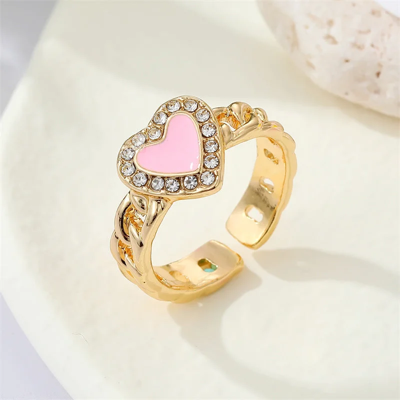 Pink Love Heart-Shaped Ring