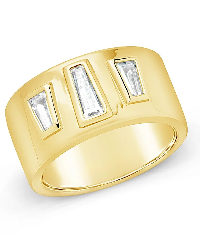 Ladies oval rings-Colsie Tapered CZ Cigar Band Ring