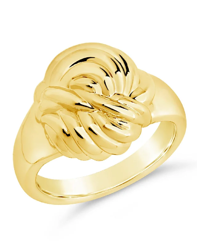 Ladies cocktail rings-Brioche Twist Ring