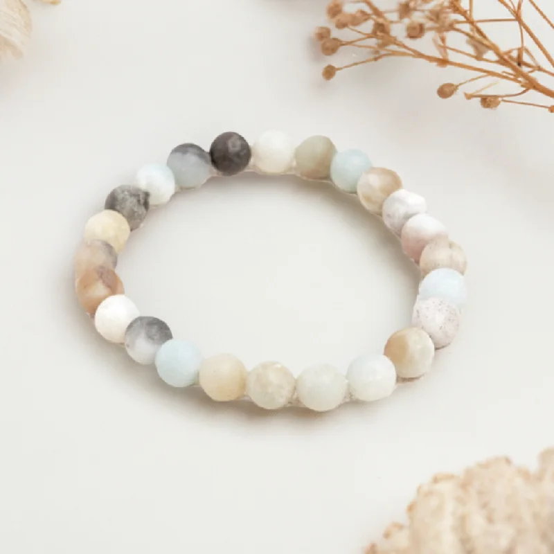 Ladies elegant bangles-Lila Amazonite Stacking Beaded Bracelet