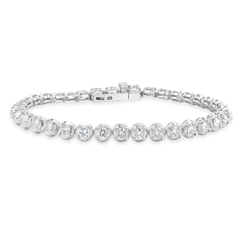 Ladies bangle sets-14 Karat White Gold Diamond Tennis Bracelet