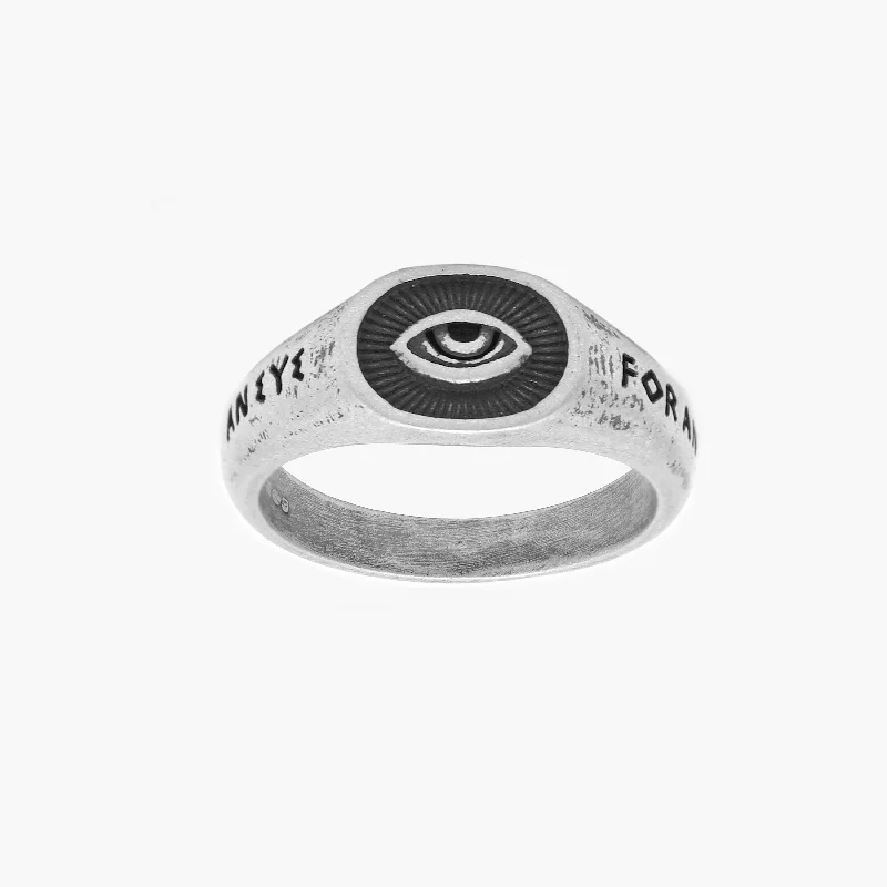 Ladies sterling silver engagement rings-An Eye For An Eye Silver Signet Ring