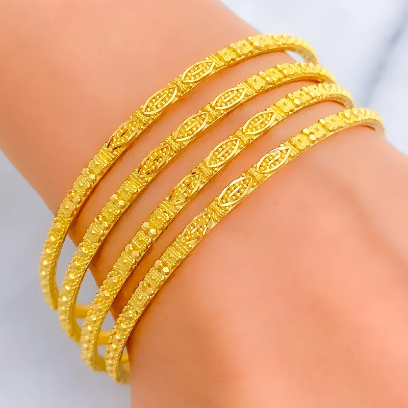 Ladies delicate bracelets-Chic Timeless 22k Gold Bangles