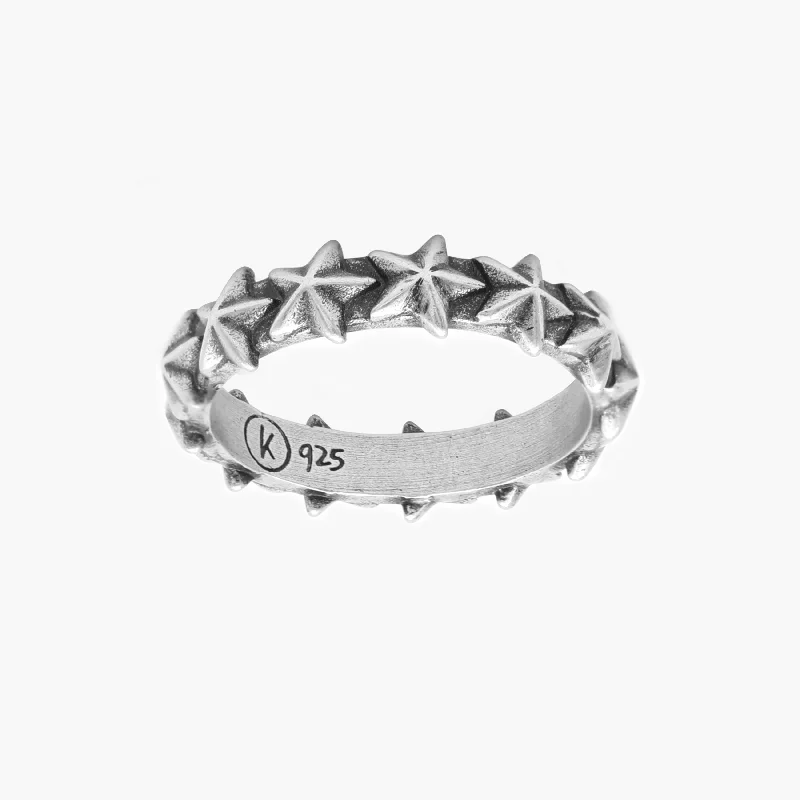 Ladies silver rings with diamonds-Rising Star Sterling Silver Ring