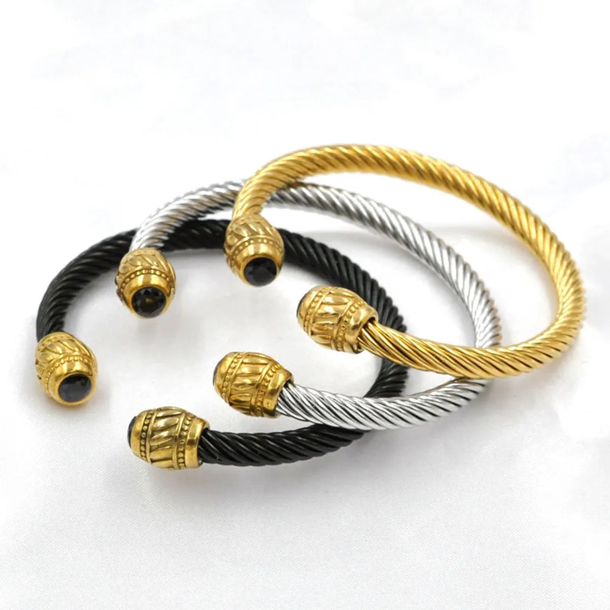 Ladies bangles-European And American Popular Open Wire Rope Bracelet Adjustable Cable Retro Style Bracelet Wholesale